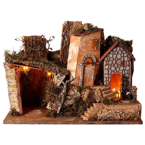 Ambientazione con grotta e luci, dimensioni 40X50X30 cm  1