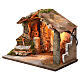 Hütte für Krippe mit Licht und Brunnen 25x30x20cm s2