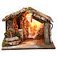 Stable with lights and fake fountain for Nativity Scene, 25X30X20 cm s1