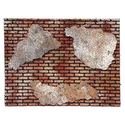 Mur en briques avec crépi 25x35 cm 1