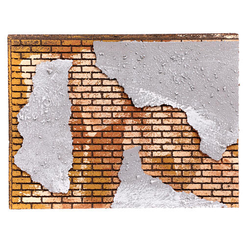 Mur en briques avec crépi 25x35 cm 3