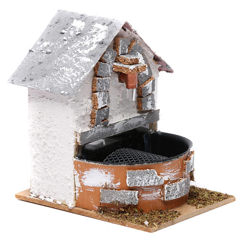 Fountain with small house for Nativity scene 15x10x15 cm 3