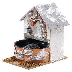 Electric fountain with roof for Nativity Scene 15x10x15cm