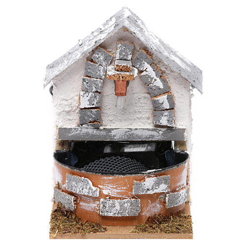 Electric fountain with roof for Nativity Scene 15x10x15cm 1