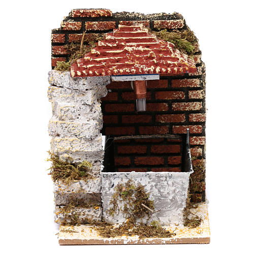 Fountain with brick wall for Nativity scene 15x10x15 cm 1