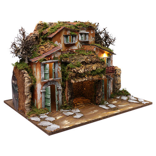 Village with cave for Nativity scene 45x60x50 cm 3