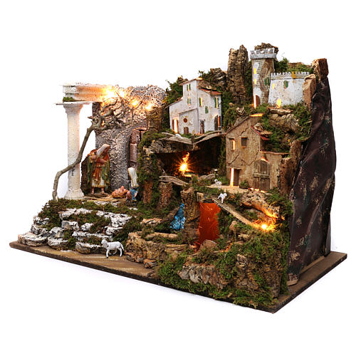 Village with Nativity and Waterfall 50x75x40 cm 2