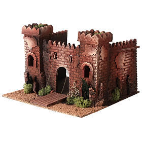 Castle with drawbridge movement for nativity scene 20x30x30 cm