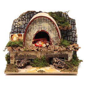 Wood oven for nativity 10x15x10 cm