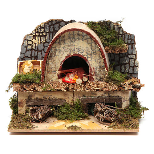 Wood oven for nativity 10x15x10 cm 1