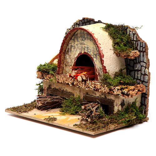 Wood oven for nativity 10x15x10 cm 2