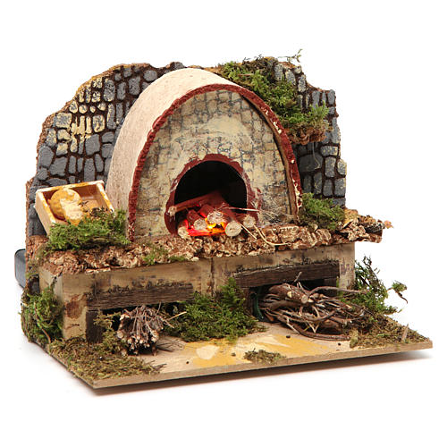 Wood oven for nativity 10x15x10 cm 3