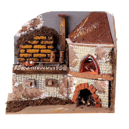 Kitchen with wood-fired oven for Nativity Scene 20x20x15 cm 1