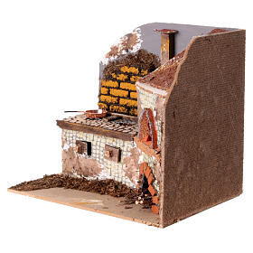 Kitchen with Wood Oven for Nativity 20x20x15 cm