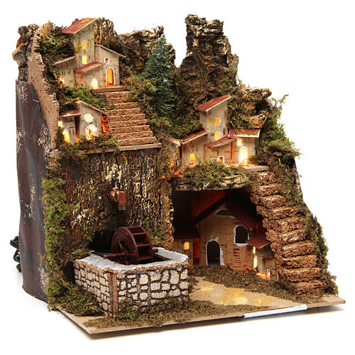 Rocher moulin grand, décor pour santons | Santons