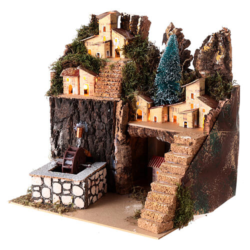Scenery with Houses and Mill for nativity 25x20x20 cm 3