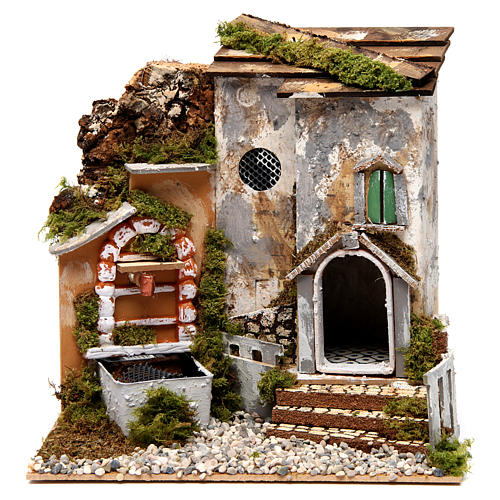 Casolare con fontana 25x25x20 cm 1