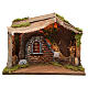Hut with light and barn for Nativity Scene 30x40x20 cm s1