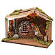 Hut with light and barn for Nativity Scene 30x40x20 cm s2