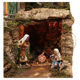 Village avec grotte et Nativité 55x75x40 cm
