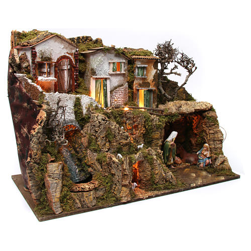 Village with Grotto and Nativity 55x75x40 cm 4