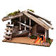 Stall aus Holz, mit Feuerstelle, 25x35x15 cm für Krippe s2