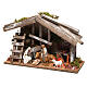 Wooden stable with Holy Family and oven 25x35x15 cm s3