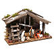 Wooden stable with Holy Family and oven 25x35x15 cm s4