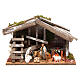 Cabaña de madera con Natividad y horno 25x35x15 cm s1