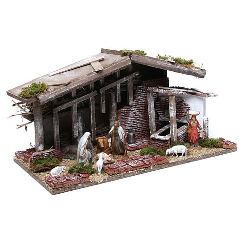 Stable with Nativity Scene 25x50x25 cm 4
