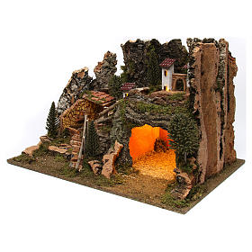 Case tra le rocce 35x60x40 cm presepe 8-10 cm