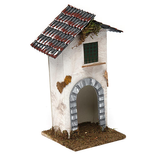 Casa rustica con porticato 20x10x10 cm 3