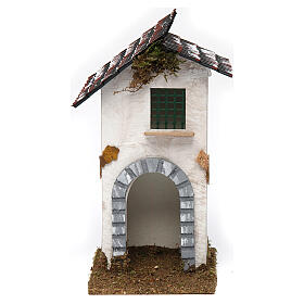 Casa rústica com pórtico 20x10x10 cm