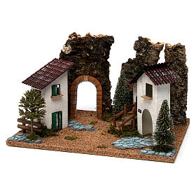 Case tra le rocce 26x37,5x27 cm presepe 6-8 cm