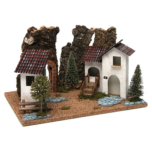 Casas entre rochas presépio 26x37,5x27 cm 3