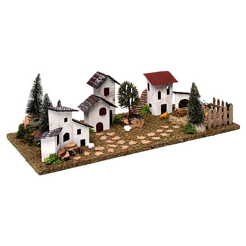 Casas rurales miniatura presépio 20x55x25 cm 3