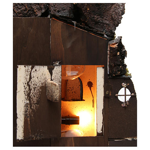 Village with Chimney stack SMOKE EFFECT for Nativity from Naples of 8-10-12 cm 65x60x40 cm 5
