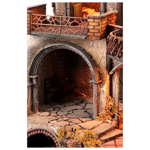 Casolare con mulino ad acqua presepe di Napoli di 10-12-14 cm 100x80x60 cm 8