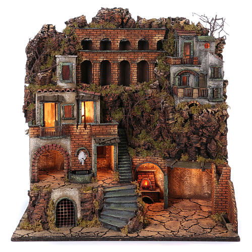 Cottages with Standpipe and Oven for Neapolitan nativity of 10-12-14 cm 80x80x50 cm 1