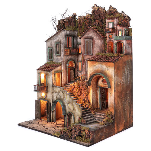 Rustic Town for nativity of 10-12-14 cm from Naples 110x80x60 cm 2