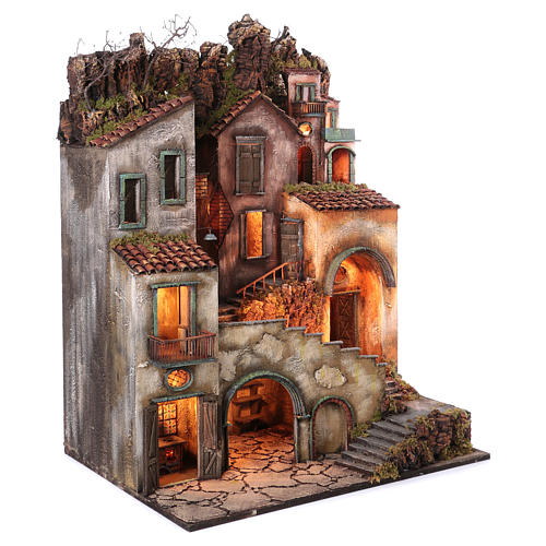 Rustic Town for nativity of 10-12-14 cm from Naples 110x80x60 cm 3