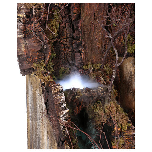 Setting for Neapolitan Nativity Scene 10-12-14 cm with waterfall and FOG EFFECT 105x80x60 cm 4