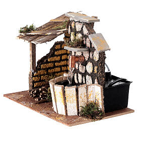 Fontana con pompa 10x15x10 cm ambientazione per presepe