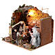 Shack with Nativity for 12 cm nativity scene, with light and movement 20x25x20 cm s2