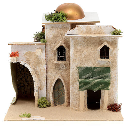 Nativity scene setting, Arab house with dome and doorways 20x25x20 cm 1