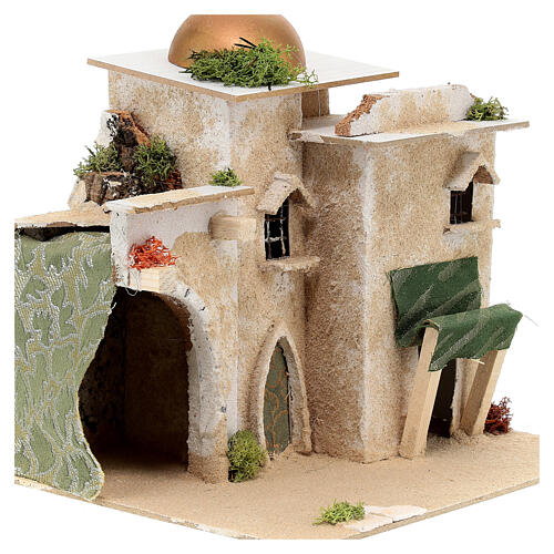 Nativity scene setting, Arab house with dome and doorways 20x25x20 cm 2