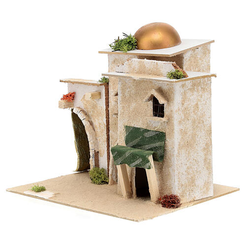 Nativity scene setting, Arab house with dome and doorways 20x25x20 cm 3