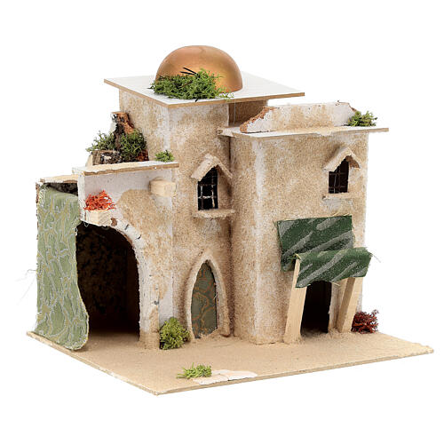 Nativity scene setting, Arab house with dome and doorways 20x25x20 cm 4