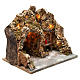 Krippenszenerie, Höhle aus Kork und Holz mit Beleuchtung und Ofen, 30x35x30 cm, für neapolitanische Krippe s3