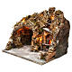 Grotta con forno illuminato e luci esterne legno e sughero 30X35X30 cm presepe napoletano s2